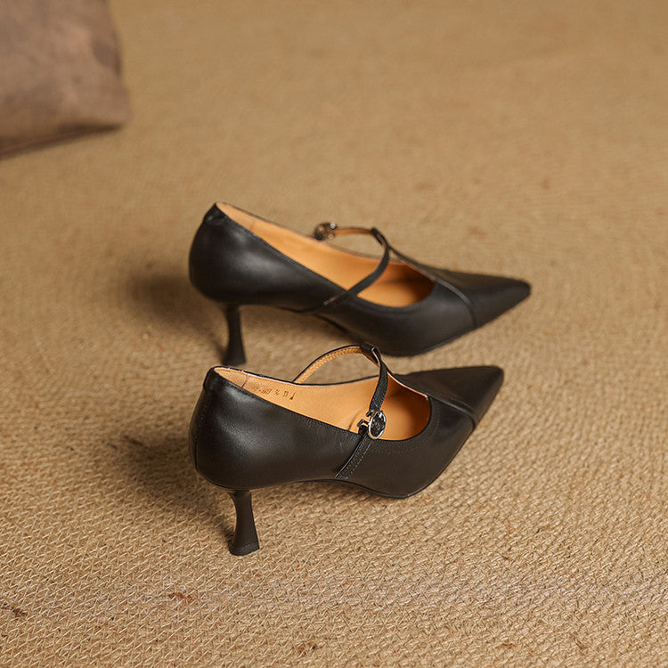 Genuine Leather Court Shoes Lorena