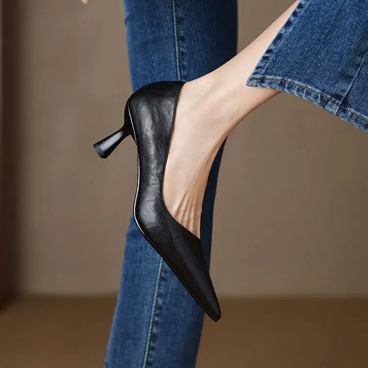 Authentic Leather Stiletto Heels Avero