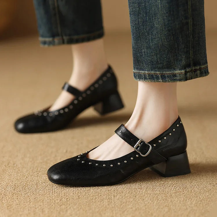 Elour Genuine Leather Heels