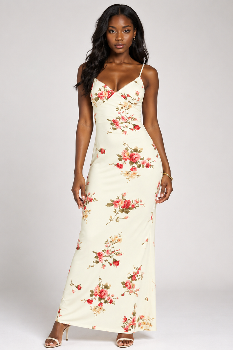 Angela | Open-Back Fitted Maxi Dress