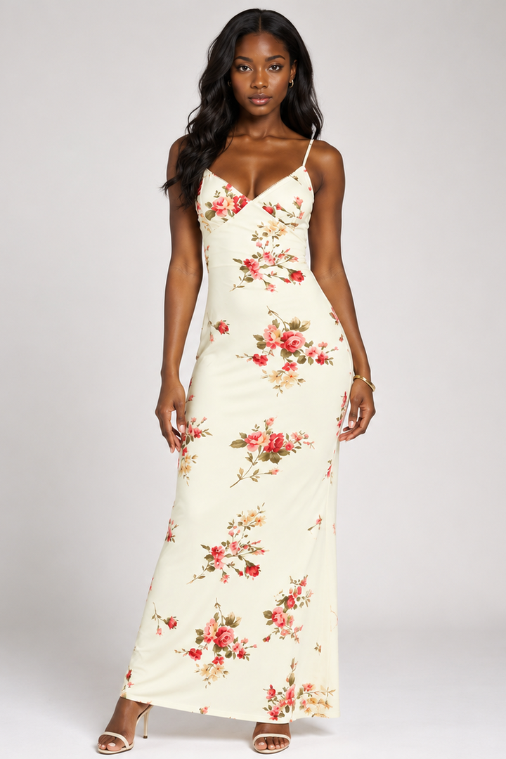 Angela | Open-Back Fitted Maxi Dress