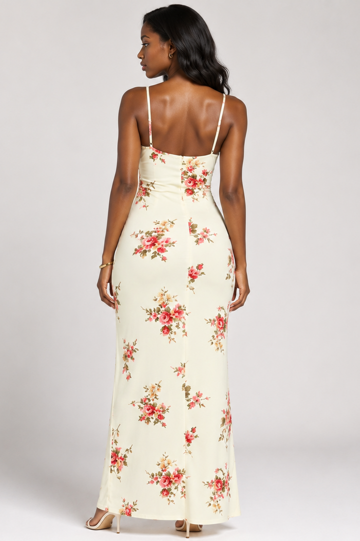 Angela | Open-Back Fitted Maxi Dress