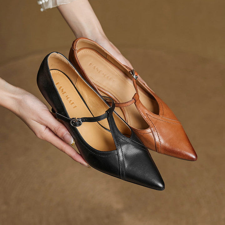 Genuine Leather Court Shoes Lorena
