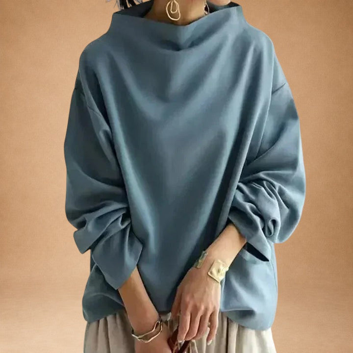 Georgia - Modern Blouse with High Collar and Dolman Sleeves