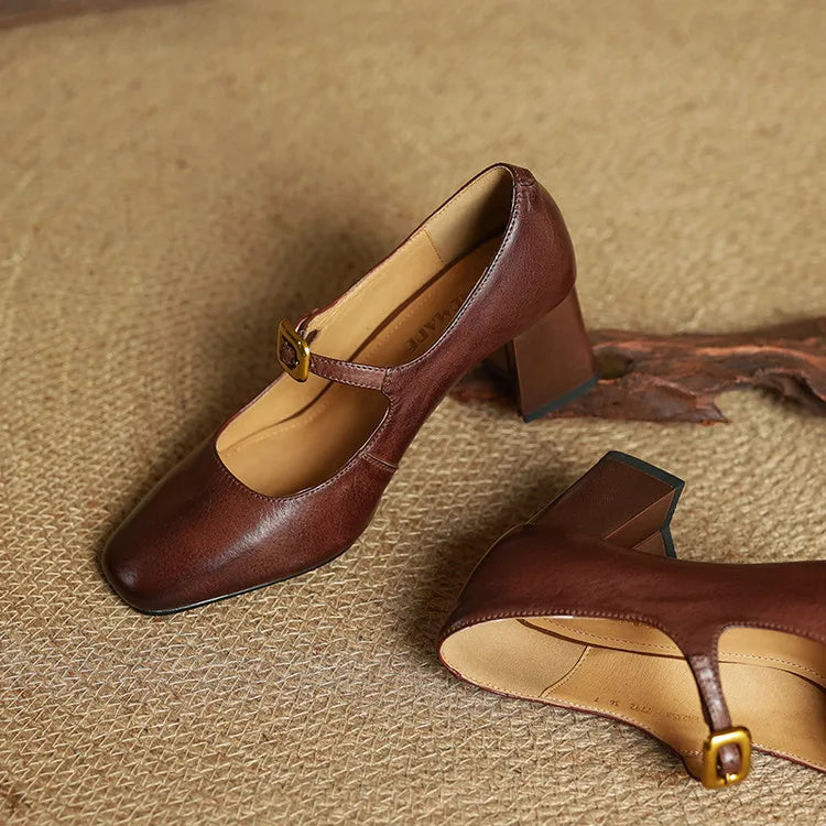 Authentic Leather Heels Luisa