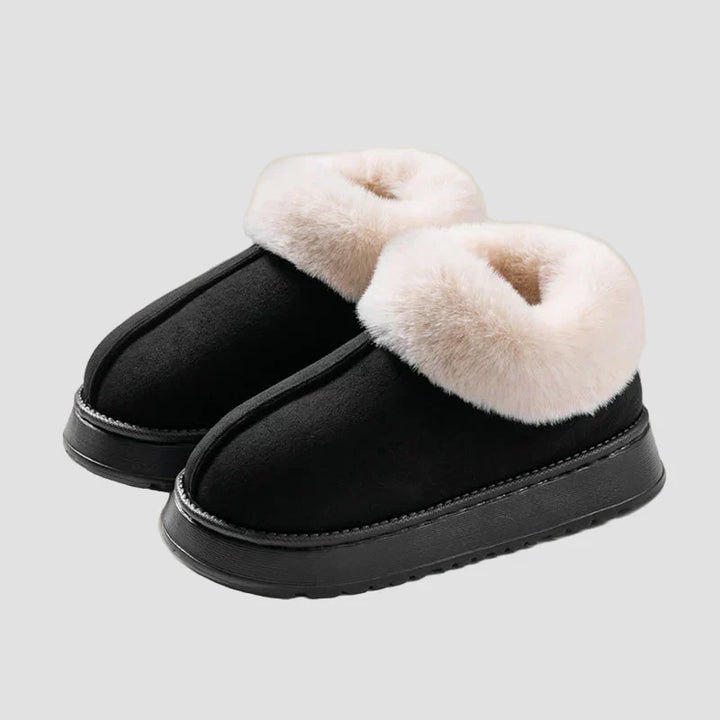 Georgia - Comfortable Home Slippers with Fur Collar