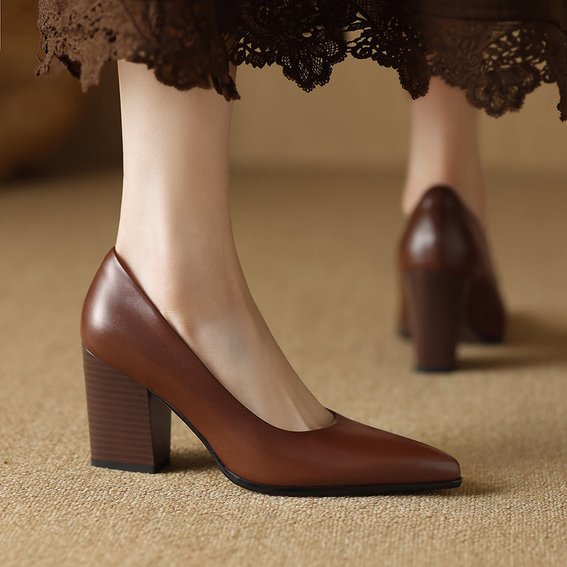 Genuine Leather Nora Heels
