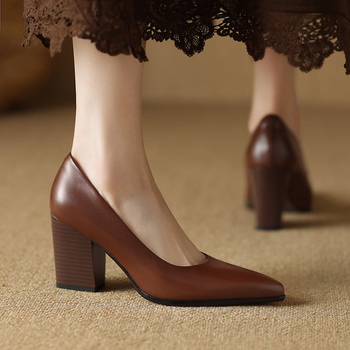 Genuine Leather Nora Heels