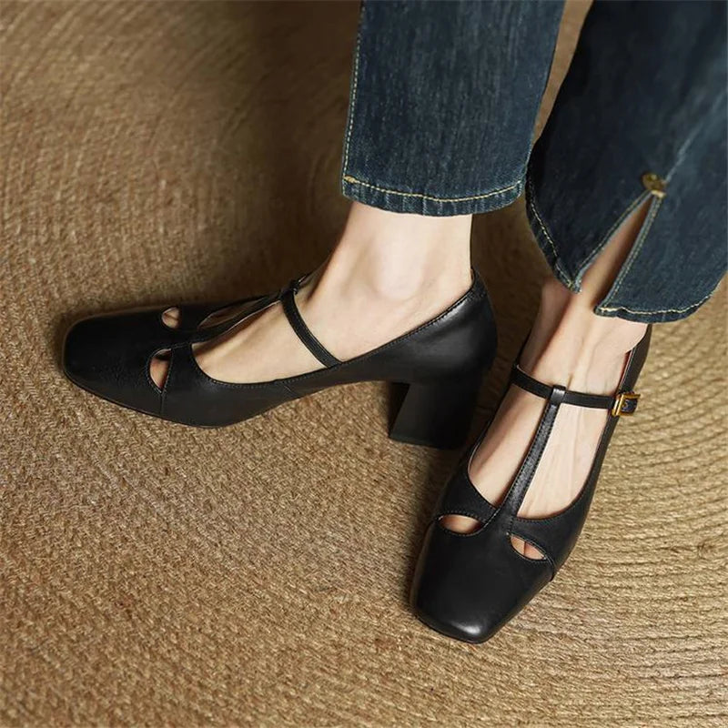 Elora Authentic Leather Heels