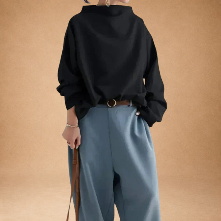 Georgia - Modern Blouse with High Collar and Dolman Sleeves