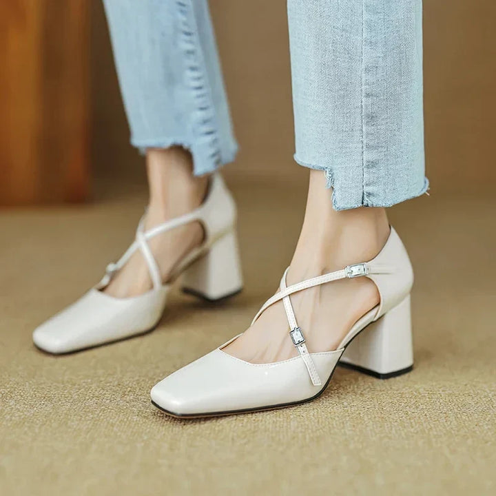Authentic Leather Heels Lilian