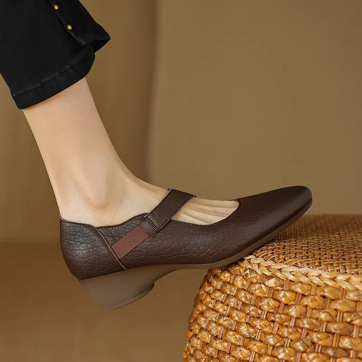 Authentic Leather Mary Jane Heels