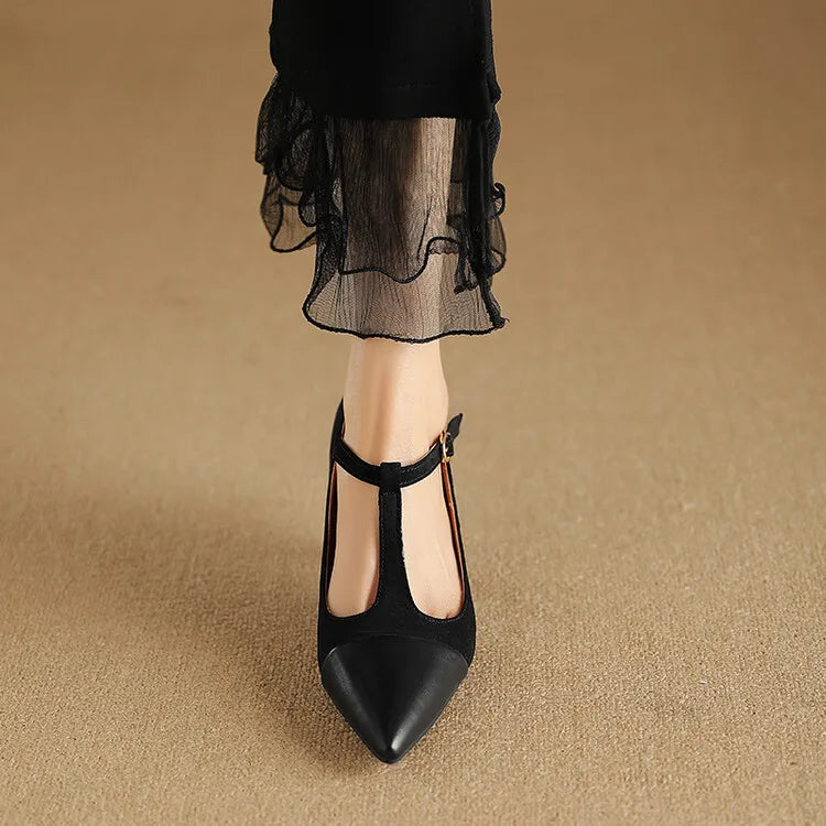 Vistra Leather Court Shoes