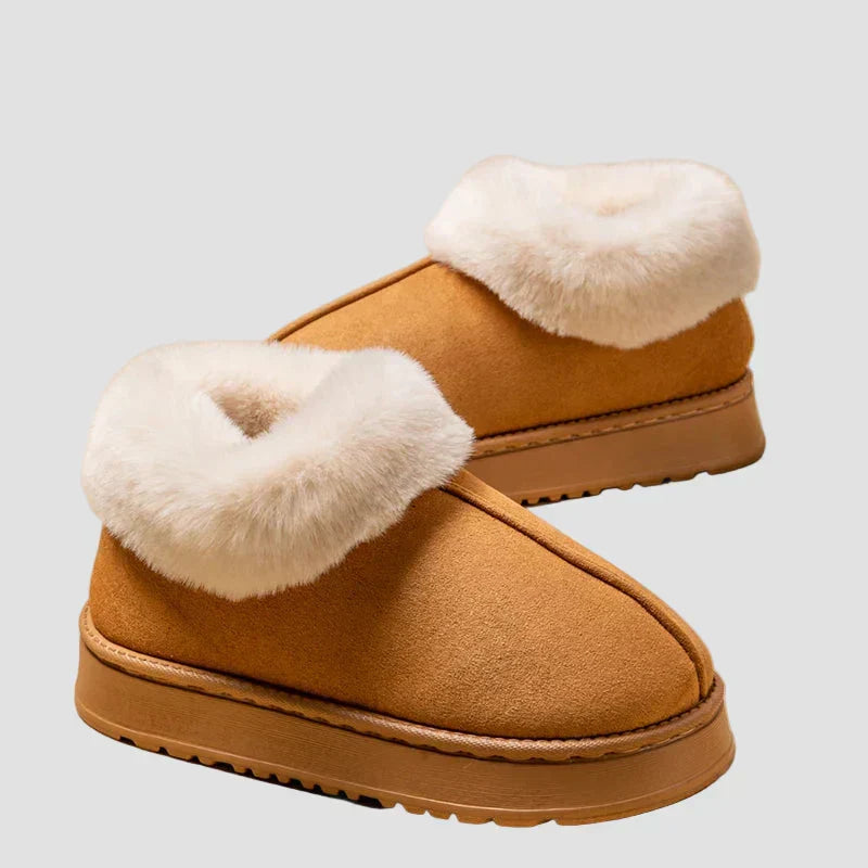 Georgia - Comfortable Home Slippers with Fur Collar
