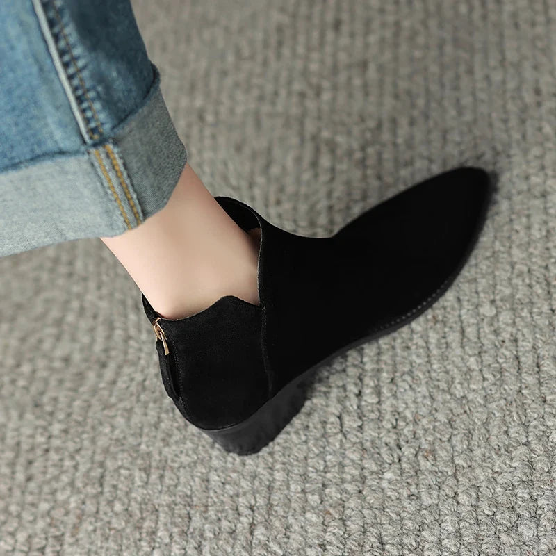 Farah Genuine Leather Ankle Boots