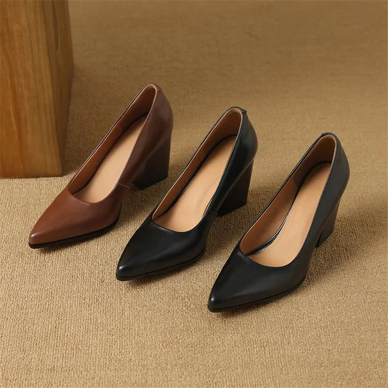 Genuine Leather Nora Heels