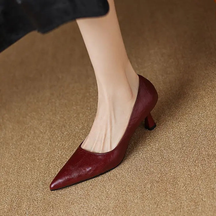 Authentic Leather Stiletto Heels Avero