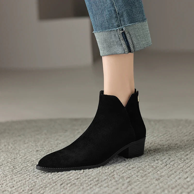 Farah Genuine Leather Ankle Boots