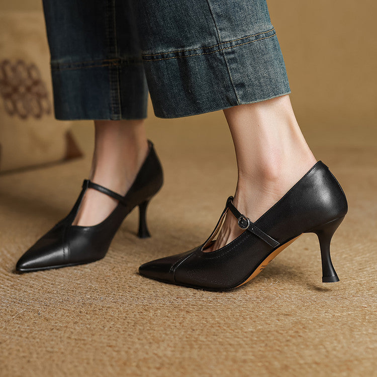 Genuine Leather Court Shoes Lorena