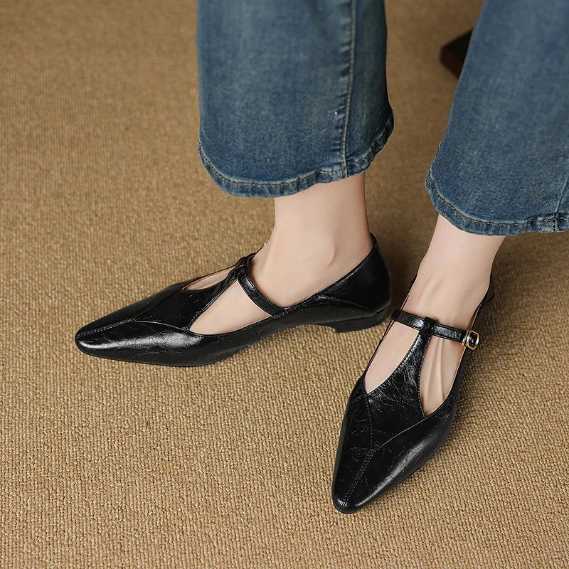 Authentic Leather Heels Biana