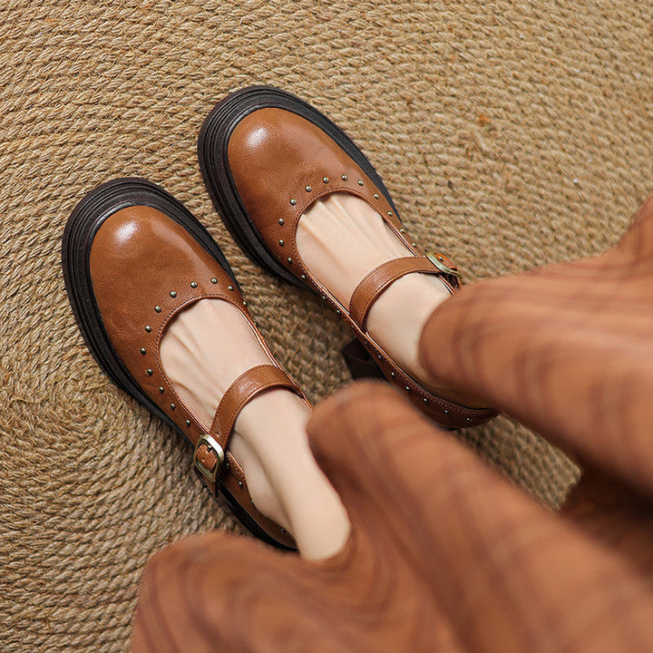 Genuine Leather Heeled Reva