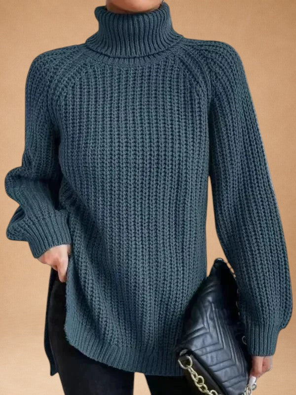 Maria - Warm and Loose Sweater with Collar