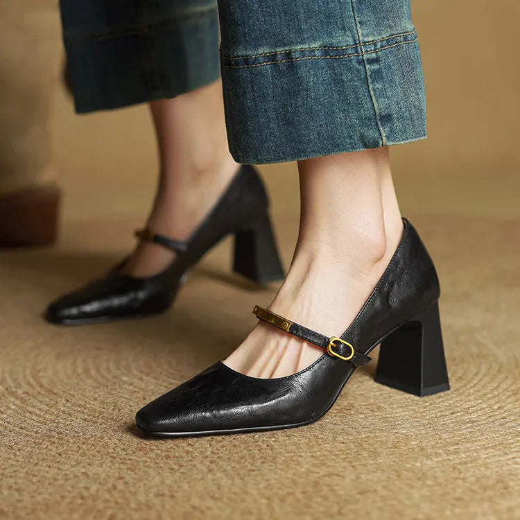 Authentic Leather Heels Auria