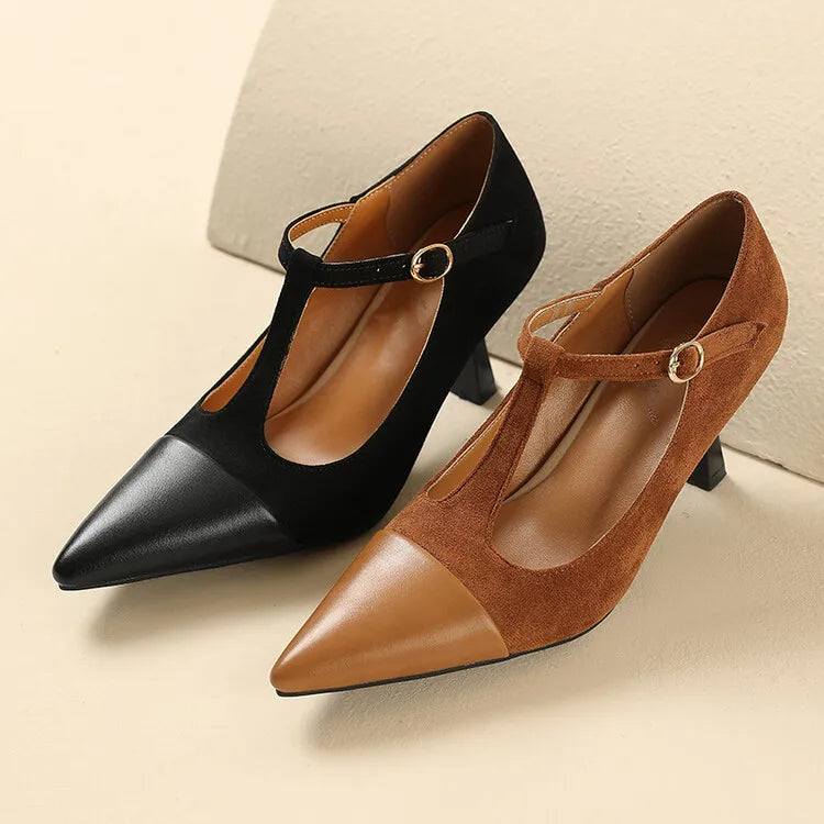 Vistra Leather Court Shoes