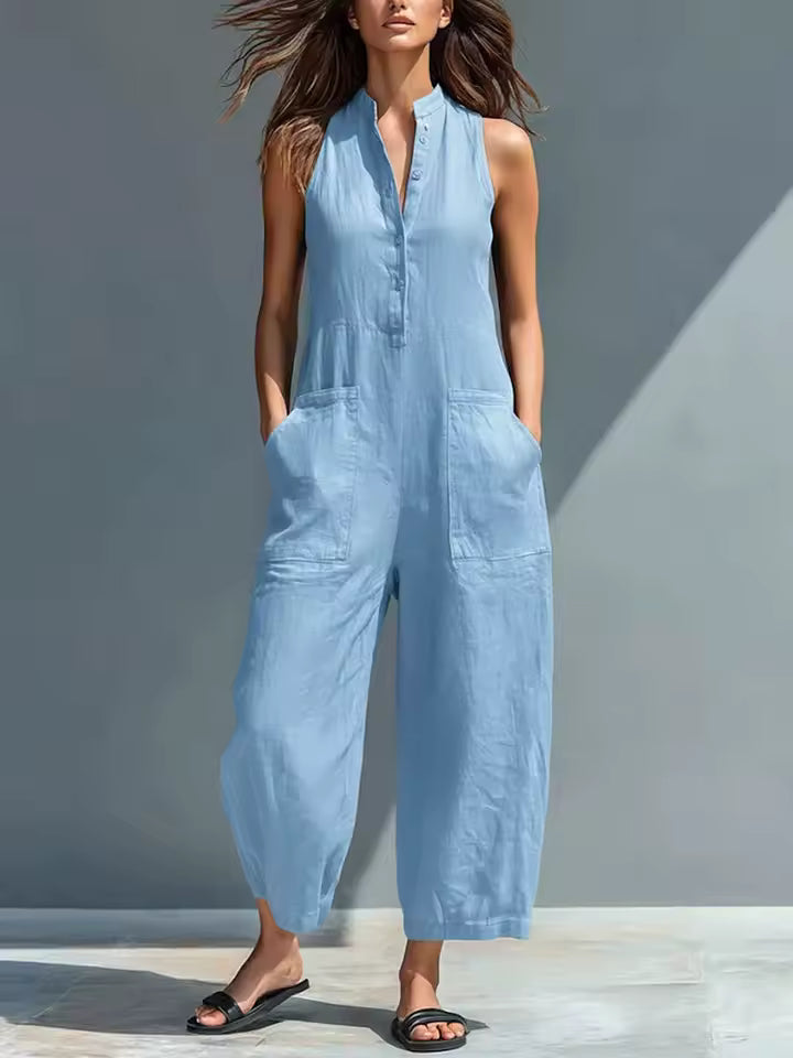 Brisa | Comfortable Sleeveless Jumpsuit with Front Buttons