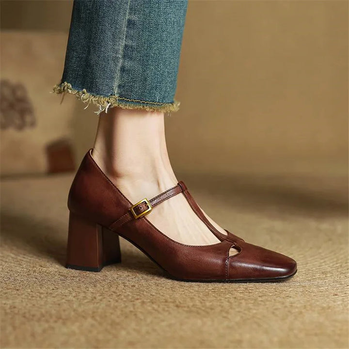 Elora Authentic Leather Heels