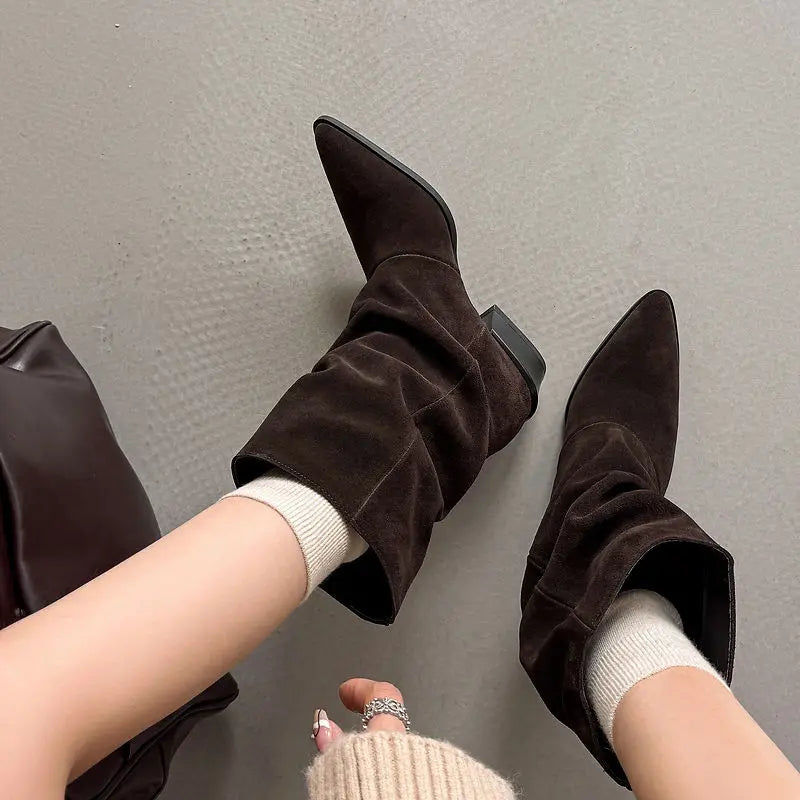 Delia Genuine Leather Mid-Calf Boots