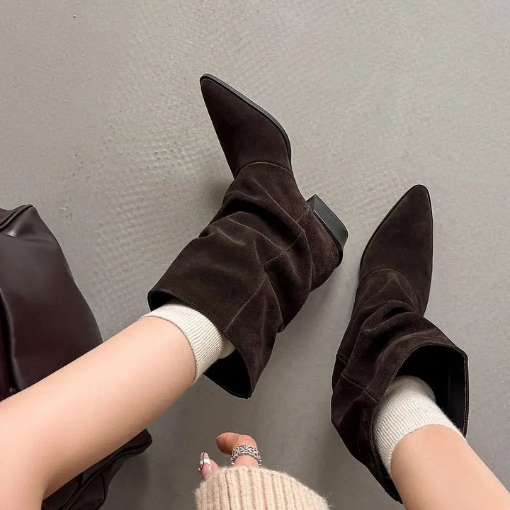 Delia Genuine Leather Mid-Calf Boots