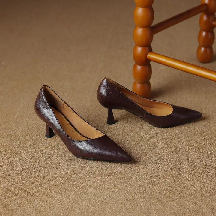Authentic Leather Stiletto Heels Avero