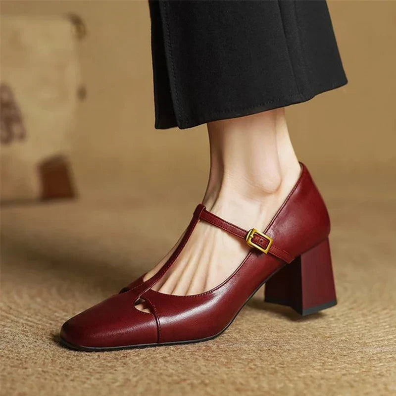 Elora Authentic Leather Heels