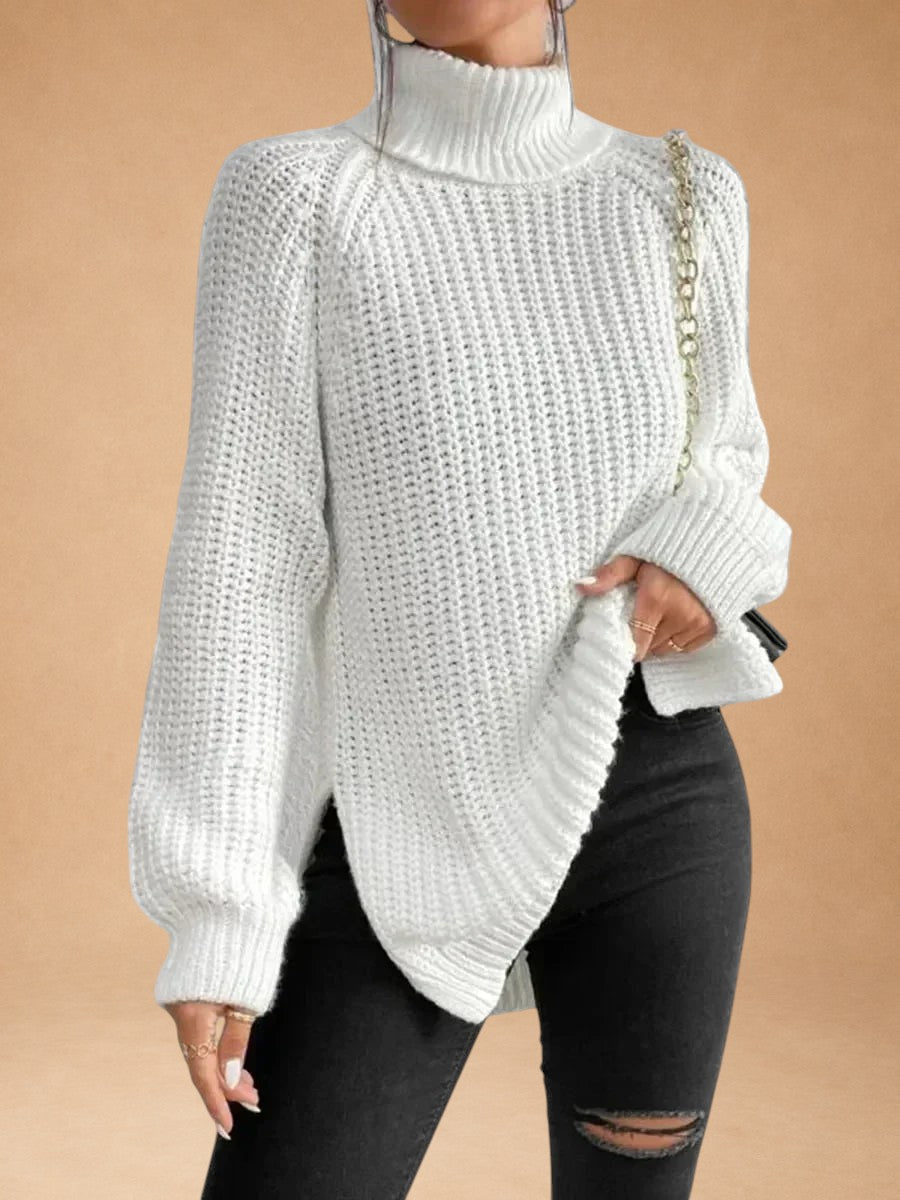 Maria - Warm and Loose Sweater with Collar