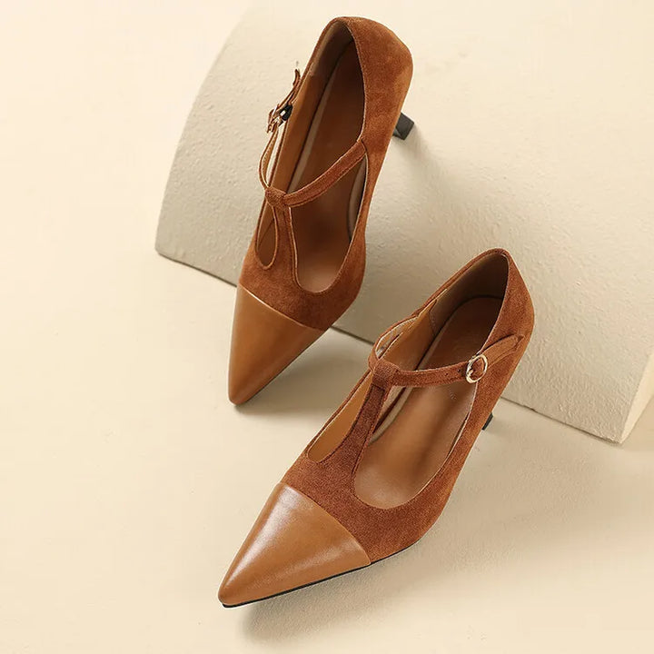 Vistra Leather Court Shoes