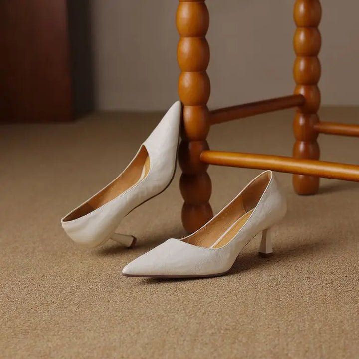 Authentic Leather Stiletto Heels Avero