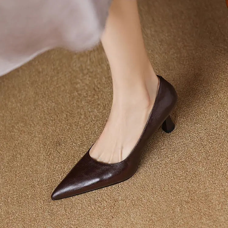 Authentic Leather Stiletto Heels Avero