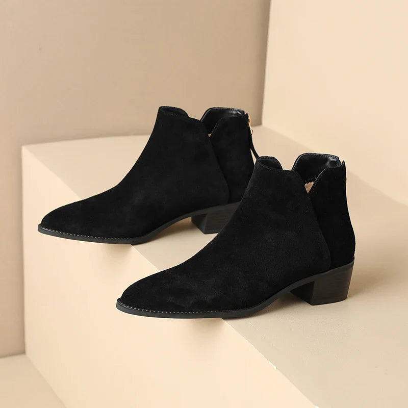 Farah Genuine Leather Ankle Boots