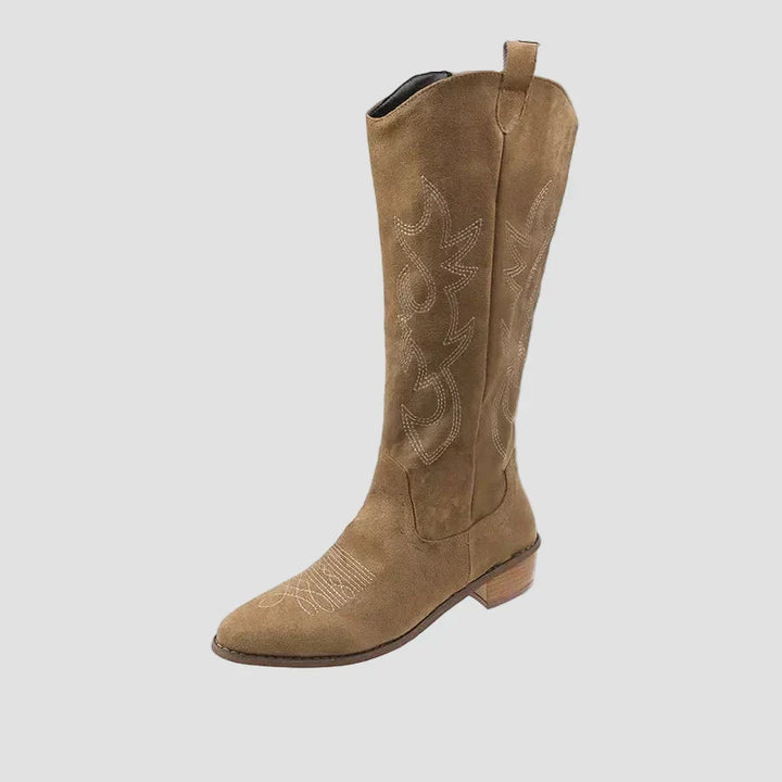 Katerina - Suede Cowboy Western Boots