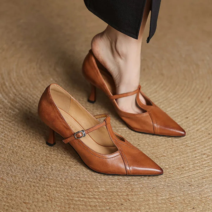 Genuine Leather Court Shoes Lorena