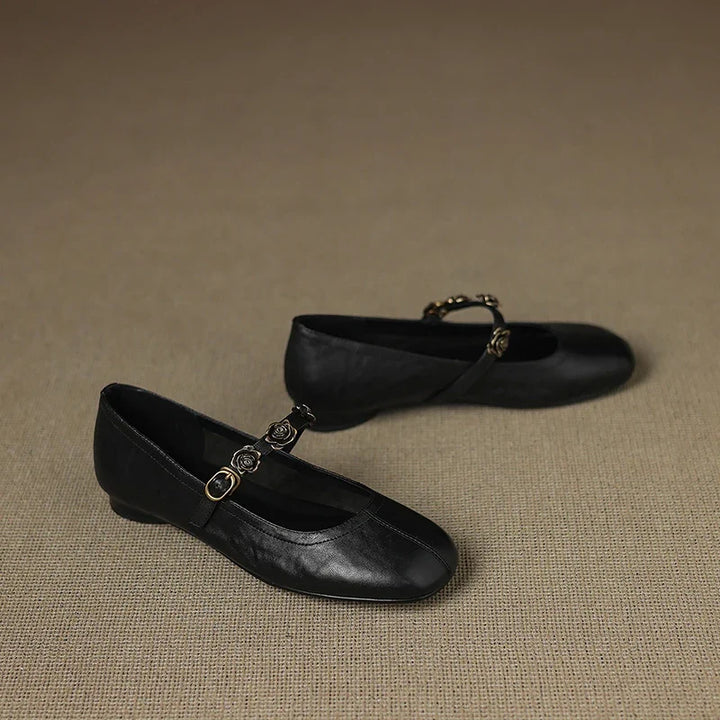 Rosie Genuine Leather Mary Jane Ballet Flats