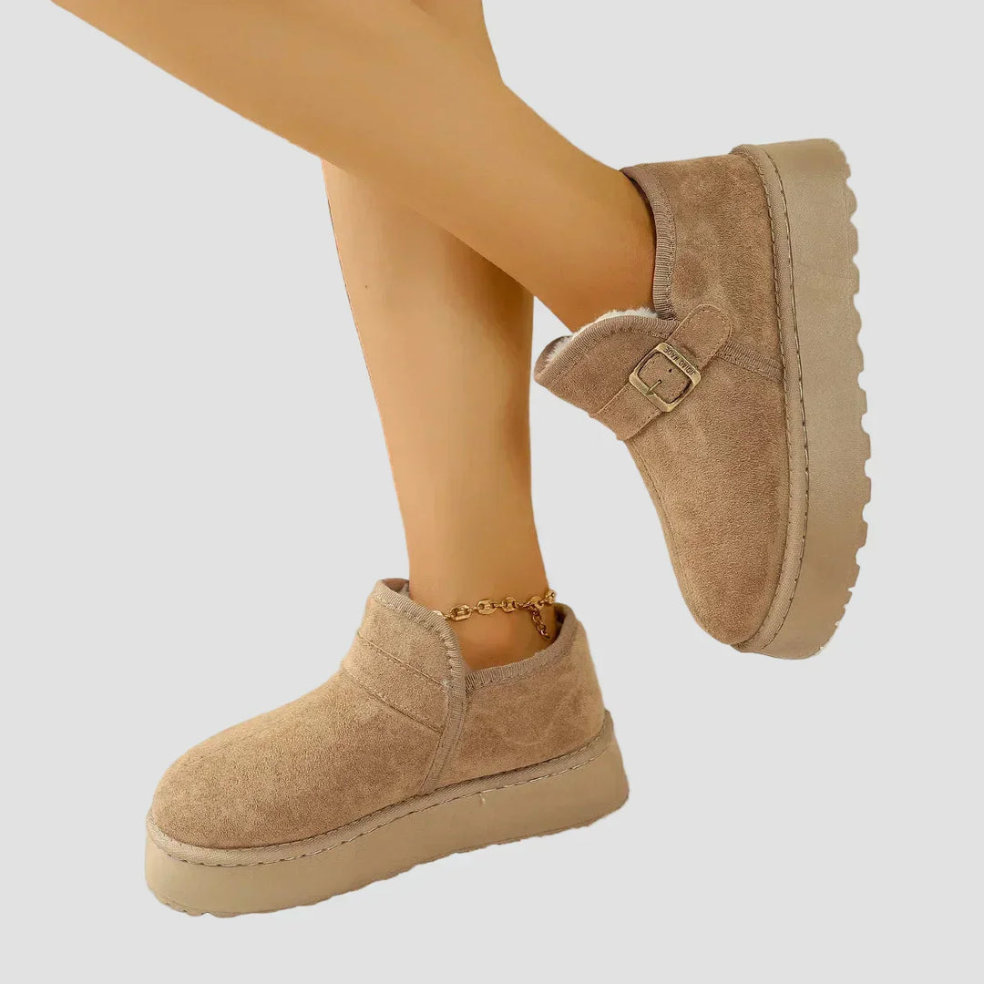 Nikoleta - Warm Boots with Synthetic Fur Lining and Suede Look