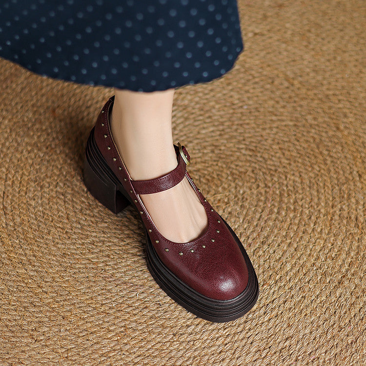 Genuine Leather Heeled Reva