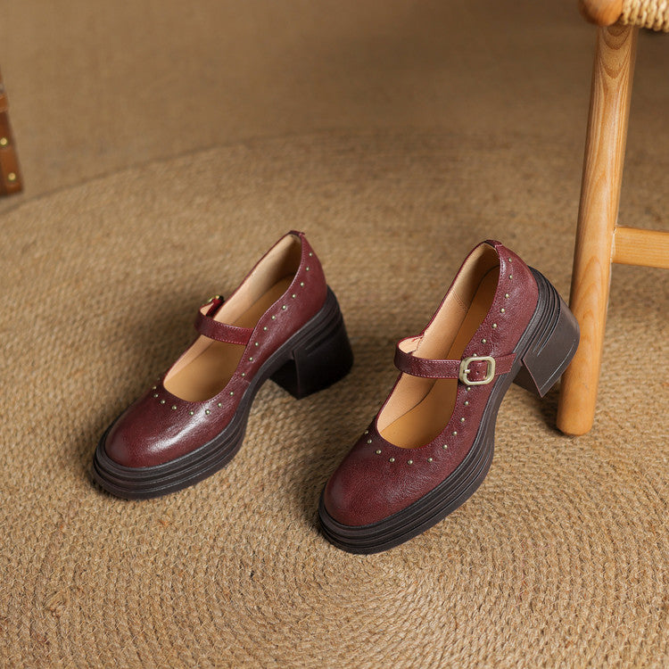 Genuine Leather Heeled Reva