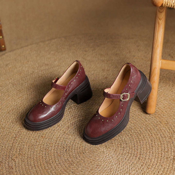Genuine Leather Heeled Reva