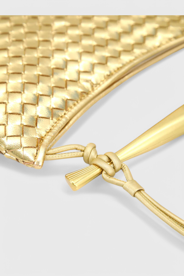 Gerda Bolso Woven Bag with Gold Handle