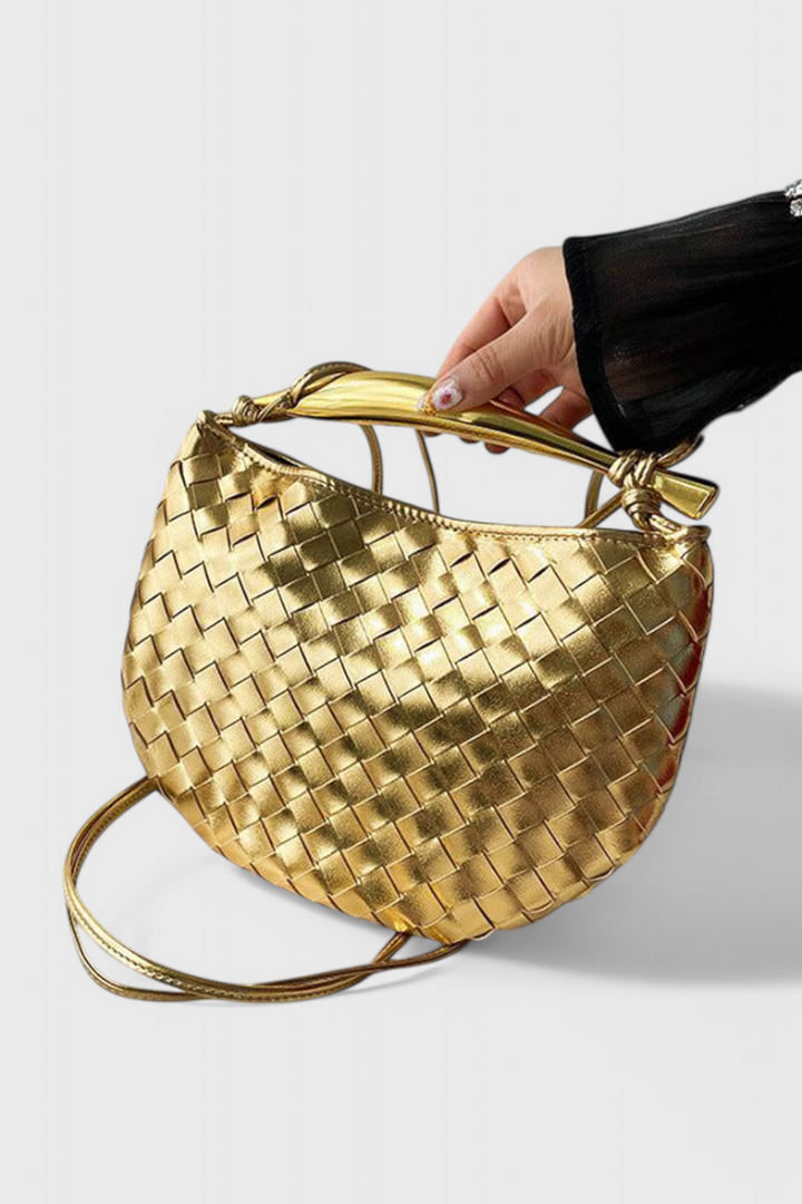 Gerda Bolso Woven Bag with Gold Handle