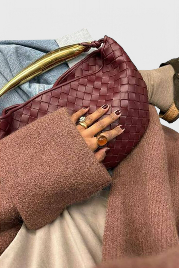 Gerda Bolso Woven Bag with Gold Handle