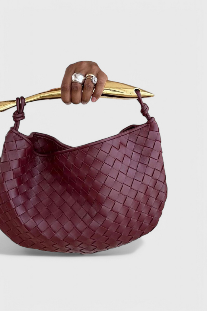 Gerda Bolso Woven Bag with Gold Handle